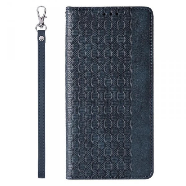 Magnet Strap Case etui do iPhone 12 Pro pokrowiec portfel + mini smycz zawieszka niebieski