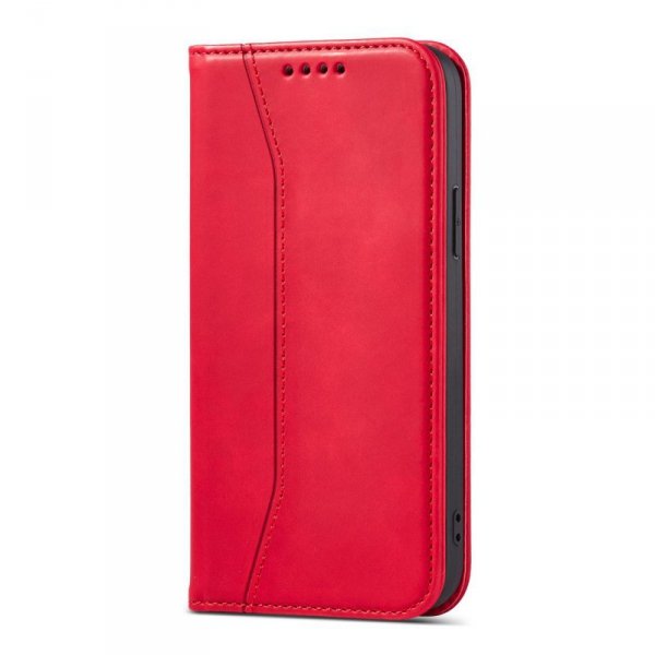 Magnet Fancy Case etui do iPhone 13 Pro Max pokrowiec portfel na karty kartę podstawka czerwony