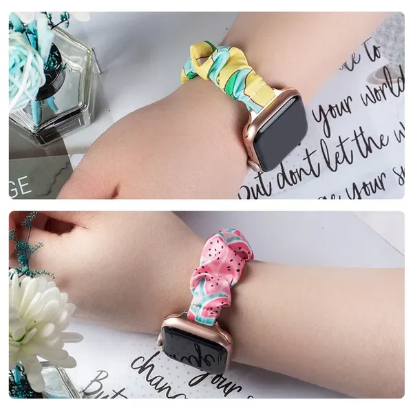Materiałowa opaska do Apple Watch 38 / 40 / 41 mm pasek bransoleta bransoletka na gumce - ananas