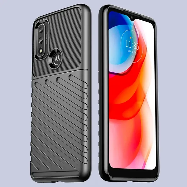 Thunder Case elastyczne pancerne etui pokrowiec Motorola Moto G Play 2022 czarny