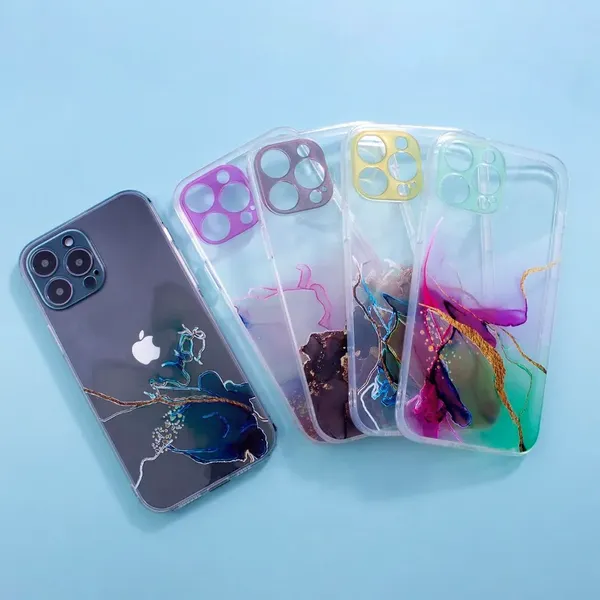 Marble Case etui do iPhone 12 Pro Max żelowy pokrowiec marmur różowy