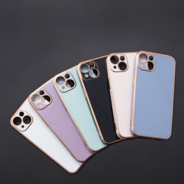 Fashion Case etui do iPhone 13 Pro żelowy pokrowiec ze złotą ramką czerwony