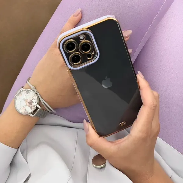 Fashion Case etui do Xiaomi Redmi Note 11 Pro żelowy pokrowiec ze złotą ramką biały