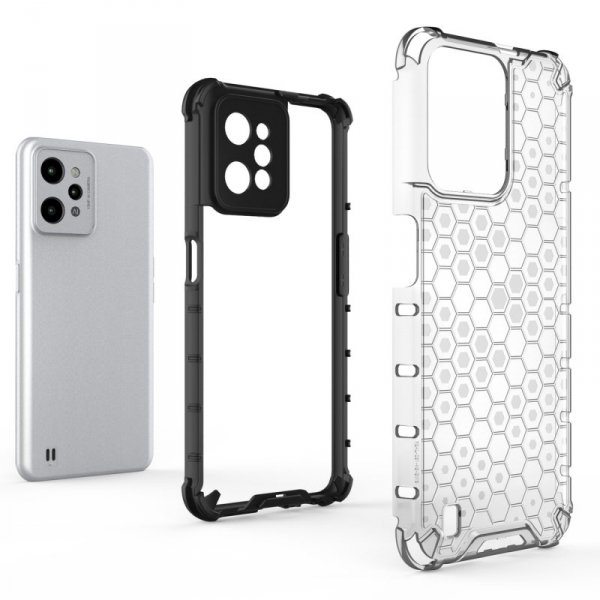 Honeycomb etui pancerny pokrowiec z żelową ramką Realme C31 przezroczysty