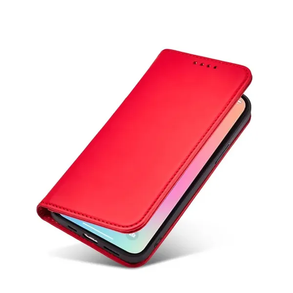 Magnet Card Case etui iPhone 14 pokrowiec z klapką portfel podstawka czerwone