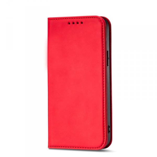 Magnet Card Case etui iPhone 14 pokrowiec z klapką portfel podstawka czerwone