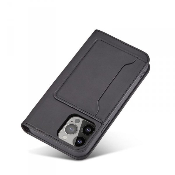 Magnet Card Case etui iPhone 14 Plus pokrowiec z klapką portfel podstawka czarne