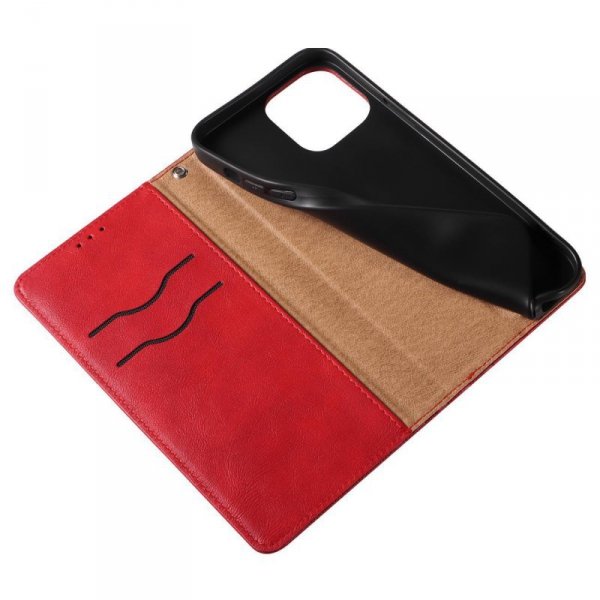 Magnet Strap Case etui iPhone 14 pokrowiec z klapką portfel mini smycz podstawka czerwone