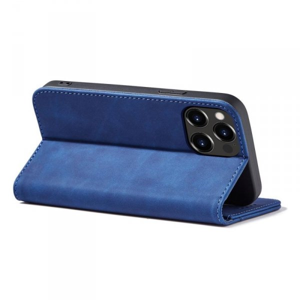 Magnet Fancy Case etui iPhone 14 pokrowiec z klapką portfel podstawka niebieskie