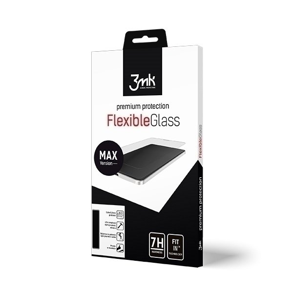 3MK FlexibleGlass Max iPhone 7/8/SE 2020 / SE 2022 czarny/black, Szkło Hybrydowe z wzmocnionymi krawędziami