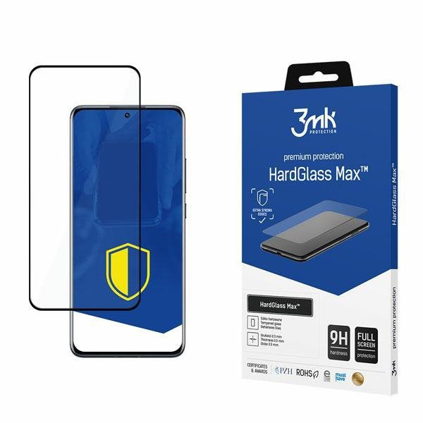 3MK HardGlass Max Xiaomi 12 5G BlackFullScreen Glass