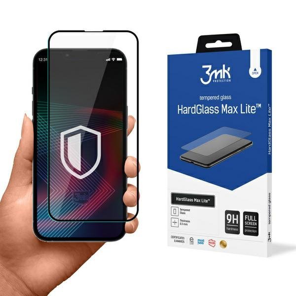 3MK HardGlass Max Lite iPhone 14 Proczarny/black