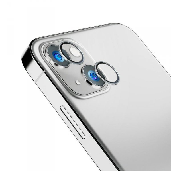 3MK Lens Protection Pro iPhone 14 6,1&quot;srebrny/silver Ochrona na obiektyw aparatu z ramką montażową 1szt.