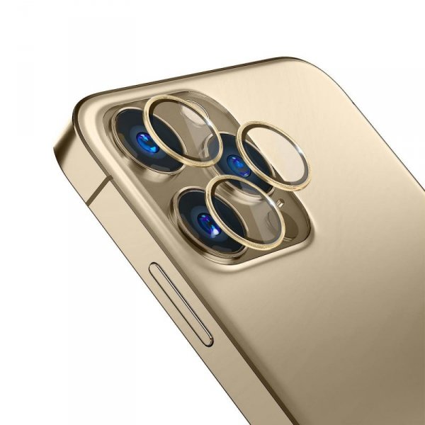 3MK Lens Protection Pro iPhone 13 Pro /13 Pro Max złoty/gold Ochrona na obiektyw aparatu z ramką montażową 1szt.