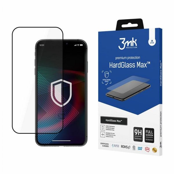 3MK HardGlass Max iPhone 14 Pro Max 6,7&quot; czarny/black, FullScreen Glass
