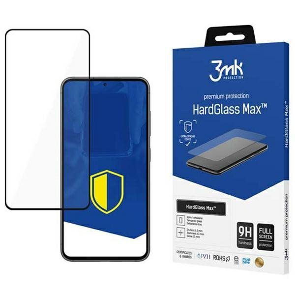 3MK HardGlass Max Sam S23+ S916czarny/black, Fullscreen Glass