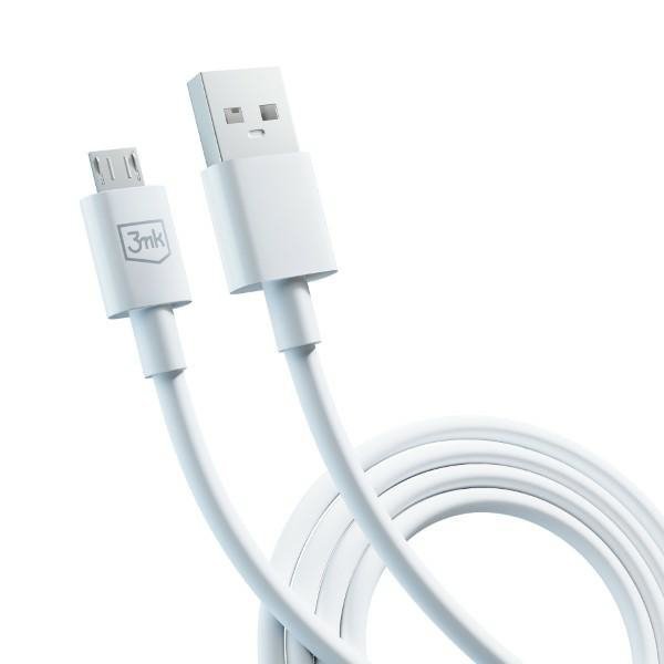 3MK Hyper Cable USB-A - Micro USB1.2m 5V 2,4A Biały/White Kabel