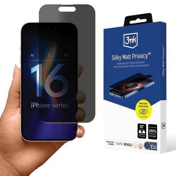 3MK Silky Matt Privacy iPhone 16 Pro6.3&quot; Folia prywatyzująca