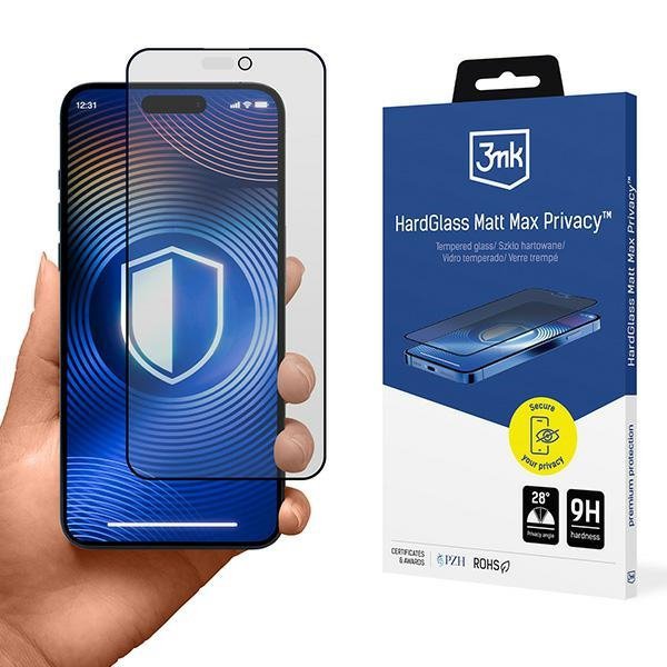 3MK HardGlass Matt Max Privacy iPhone 15Plus/16 Plus