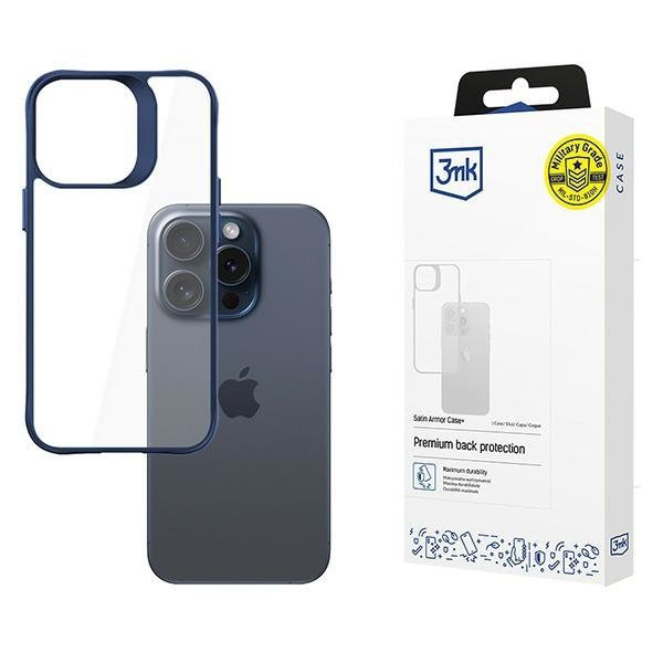3MK Satin Armor Case+ iPhone 15 Pro Maxniebieski/blue