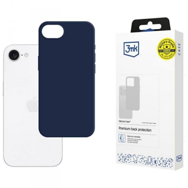 Etui 3MK Silicone Case do Apple iPhone   16e granatowy