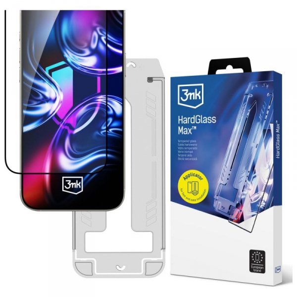 Szkło hartowane 3MK HardGlass Max        z aplikatorem do Apple iPhone 17 Pro