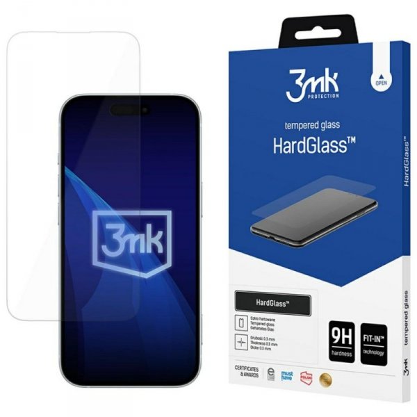 Szkło hartowane 3MK HardGlass do Apple   iPhone 16 Pro / 17 / 17 Pro