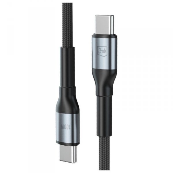 Kabel 3MK Hyper Cable N-SERIES USB-C do  USB-C 1m 20V/5A 100W czarny
