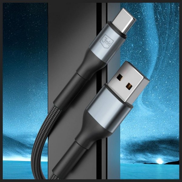 Kabel 3MK Hyper Cable N-SERIES USB-A do  USB-C 2m 9V/2A 18W czarny