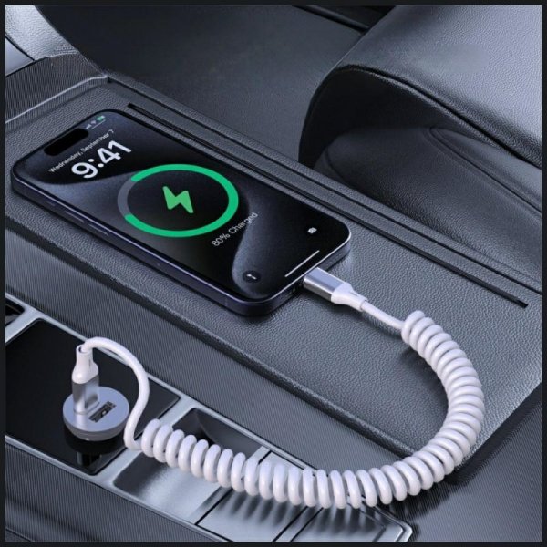 Kabel 4smarts spiralny USB-C do USB-C    100W biały