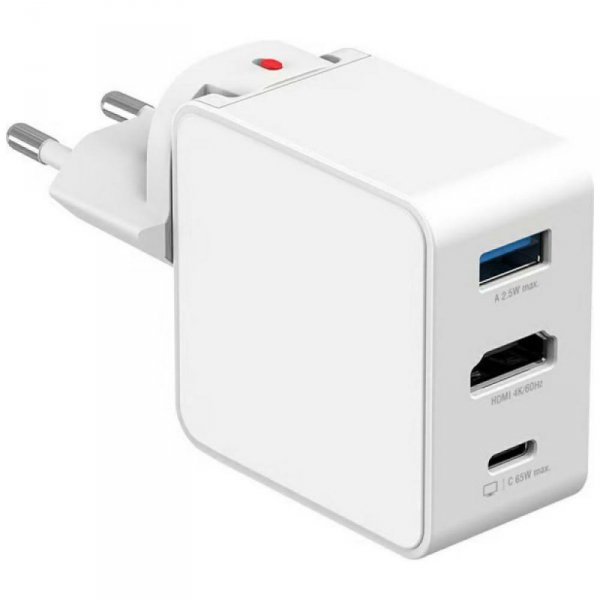 Ładowarka podróżna 4smarts Flex adapter  Hub 65W GaN USB-C/USB-A/HDMI biały