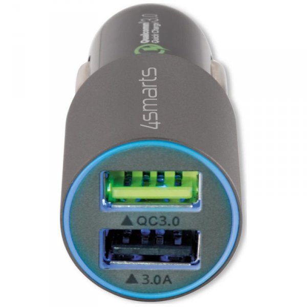 Ładowarka samochodowa 4smarts Charger    Rapid 30W Quick Charge matowy szary