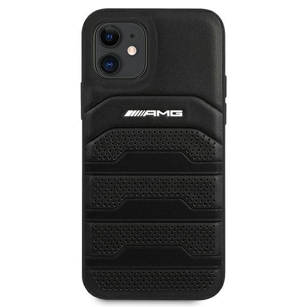 AMG AMHCP12SGSEBK iPhone 12 mini 5,4&quot; czarny/black hardcase Leather Debossed Lines