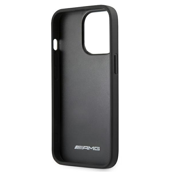 AMG AMHCP13LDOLBK iPhone 13 Pro / 136,1&quot; czarny/black hardcase Leather Hot Stamped