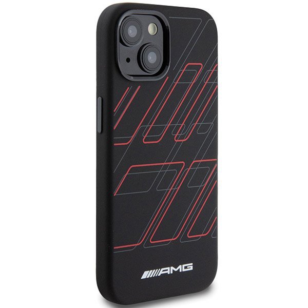 AMG AMHMP15M23SSPK iPhone 15 Plus / 14 Plus 6.7&quot; czarny/black hardcase Silicone Large Rhombuses Pattern MagSafe