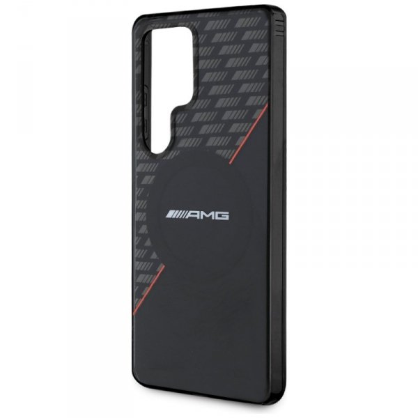 Etui AMG Double Layer Rhombs MagSafe do  Samsung Galaxy S25 Ultra czarno-czerwony