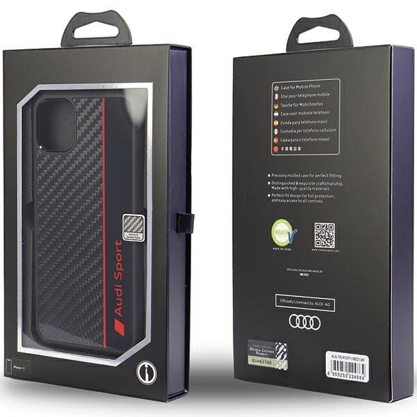 Audi Carbon Fiber Stripe iPhone 11 / Xr6.1&quot; czarny/black hardcase AUS-TPUPCIP11-R8/D1-BK