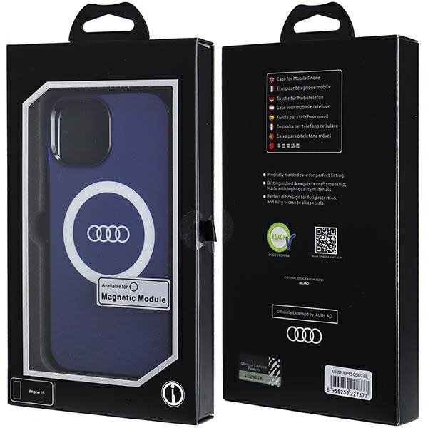 Audi IML Big Logo MagSafe Case iPhone 15 / 14 / 13 6.1&quot; niebieski/navy blue hardcase AU-IMLMIP15-Q5/D2-BE