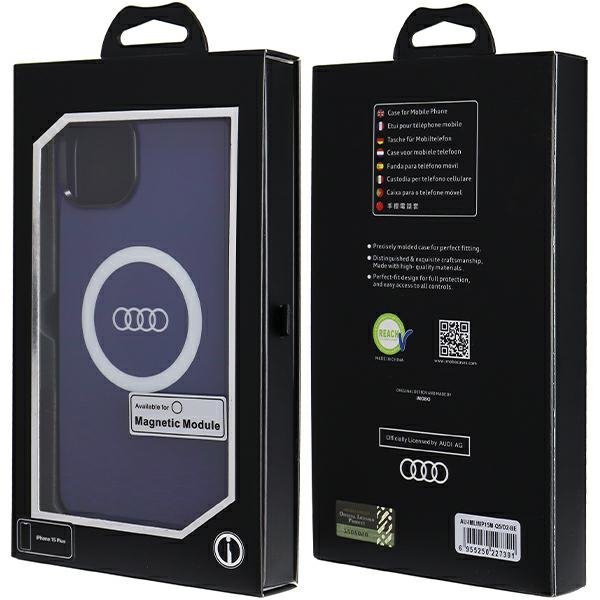 Audi IML Big Logo MagSafe Case iPhone 15 Plus / 14 Plus 6.7&quot; niebieski/navy blue hardcase AU-IMLMIP15M-Q5/D2-BE