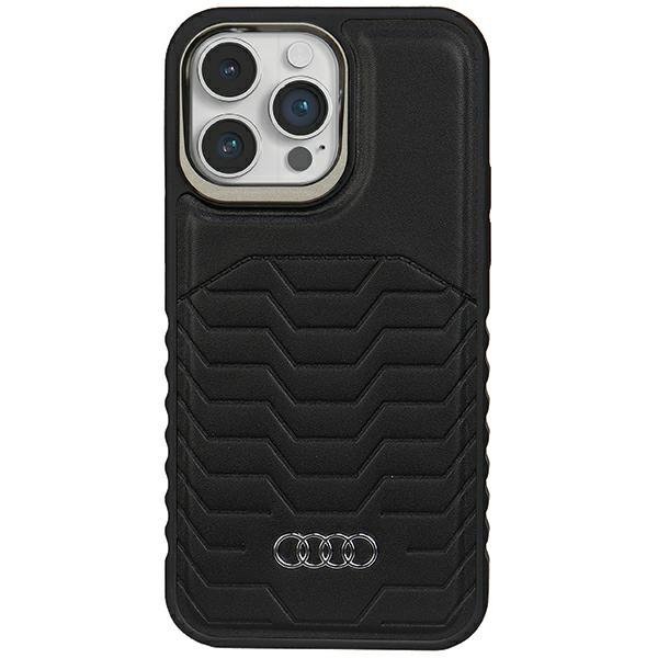 Audi Synthetic Leather MagSafe iPhone 15 Pro Max 6.7&quot; czarny/black hardcase AU-TPUPCMIP15PM-GT/D3-BK