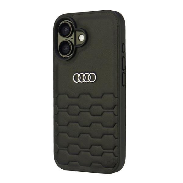 Audi Synthetic Leather iPhone 16 6.1&quot; czarny/black hardcase AU-TPUPCIP16-GT/D2-BK