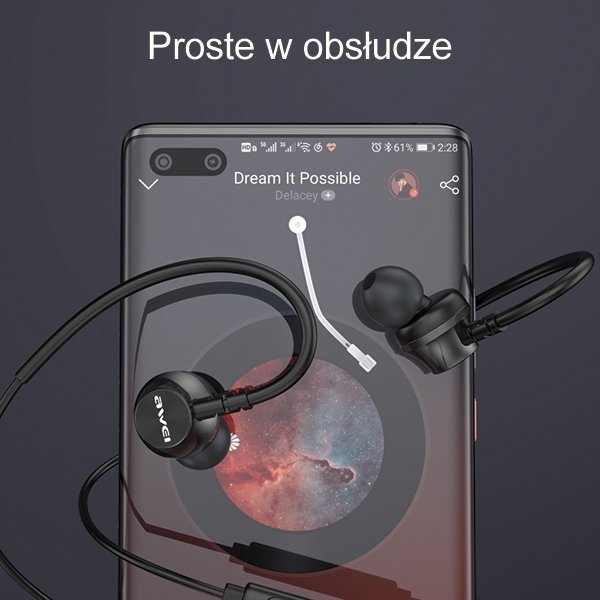 AWEI słuchawki stereo L3 3,5mm jackczarny/black