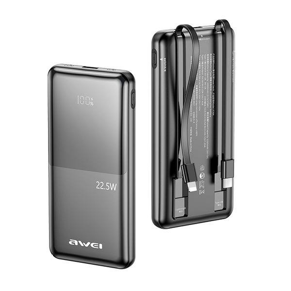 AWEI PowerBank P76K 10000mAh 22.5Wczarny/black Digital Display
