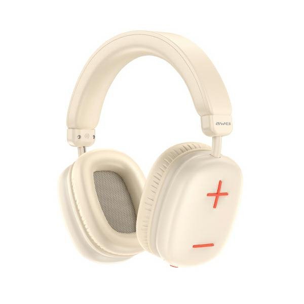 AWEI słuchawki nauszne Bluetooth AT6     beżowy/off-white