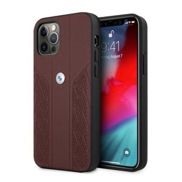 Etui BMW BMHCP12LRSPPR iPhone 12 Pro Max 6,7&quot; czerwony/red hardcase Leather Curve Perforate