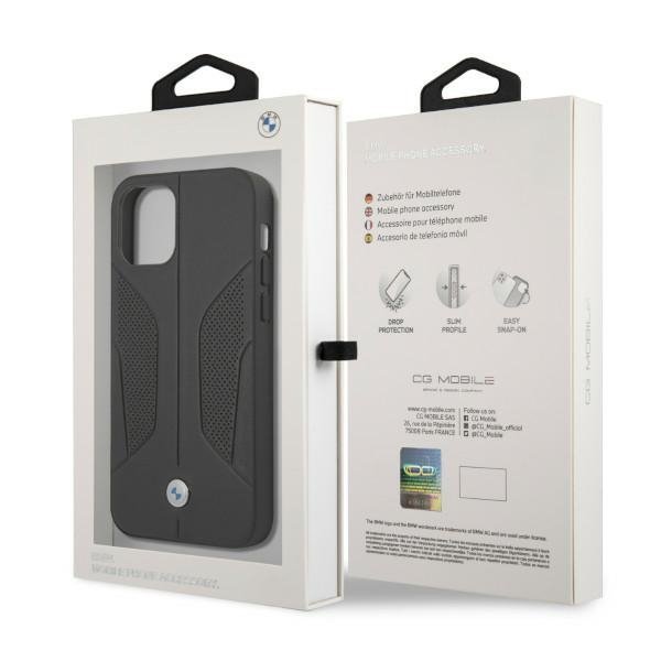 Etui BMW BMHCP12MRSCSK iPhone 12/12 Pro 6,1&quot; czarny/black hardcase Leather Perforate Sides