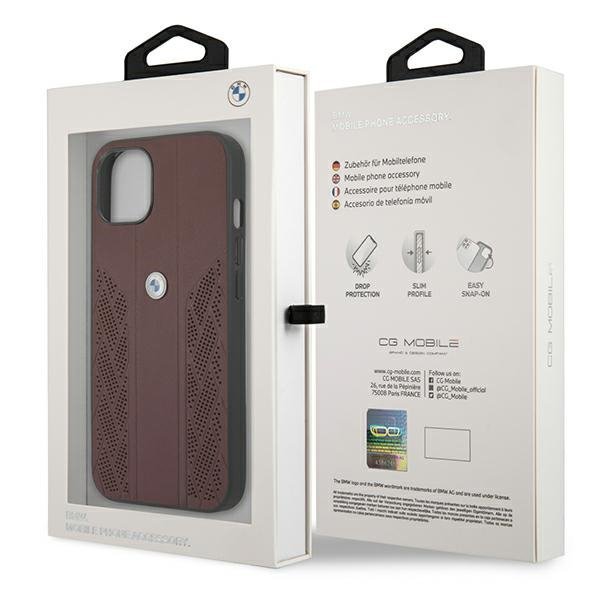 Etui BMW BMHCP13SRSPPR iPhone 13 mini 5,4&quot; czerwony/red hardcase Leather Curve Perforate