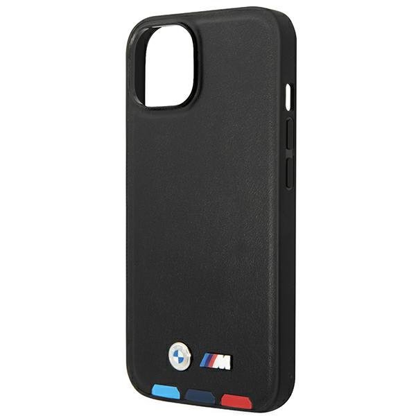 Etui BMW BMHCP14S22PTDK iPhone 14 / 15 / 13 6.1&quot; czarny/black Leather Stamp Tricolor