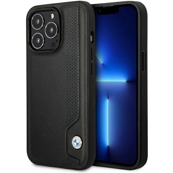 Etui BMW BMHCP14L22RBDK iPhone 14 Pro 6,1&quot; czarny/black hardcase Leather Blue Dots