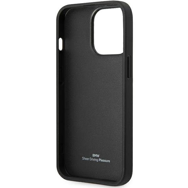 Etui BMW BMHCP14X22RBDK iPhone 14 Pro Max 6,7&quot; czarny/black hardcase Leather Blue Dots